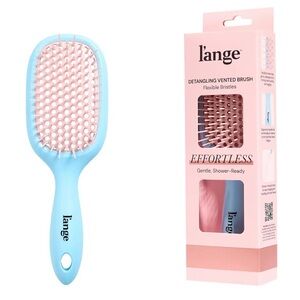 L’ange Wet or Dry Blue & Pink Vented Detangling Brush